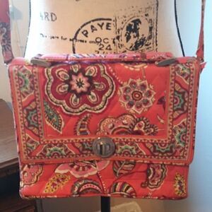 RARE💥VERA BRADLEY PINK FLORAL PRINT VEGAN CROSSBODY BAG DISCONTINUED PATTERN!